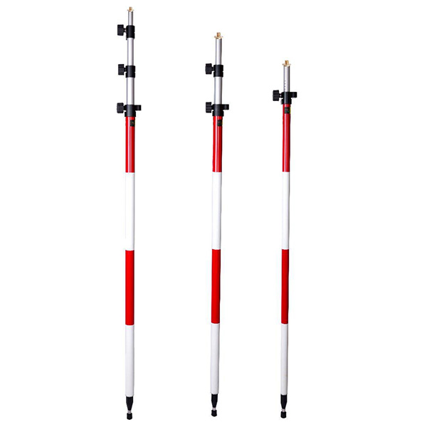 Prism pole in 3 pcs, cm. 147-347, with screw 5/8" and bag